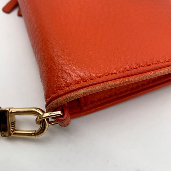Tory Burch Orange Leather Britten Smartphone Wristlet - Picture 9 of 10